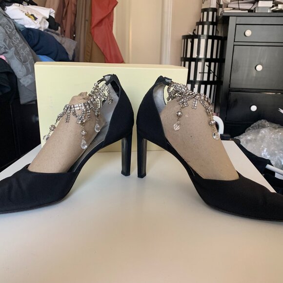 St. John crystal black ankle-strap heels - Picture 4 of 12